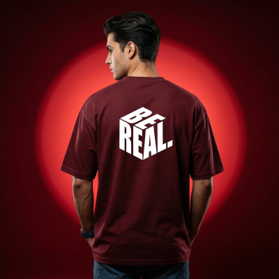 Men's Stylish Premium Drop Shoulder - Maroon